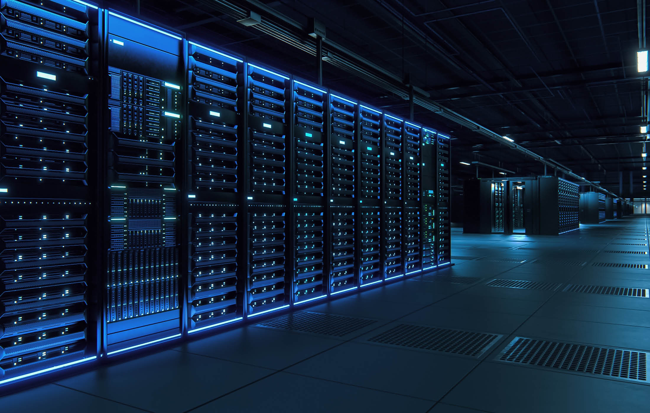 Dark server room